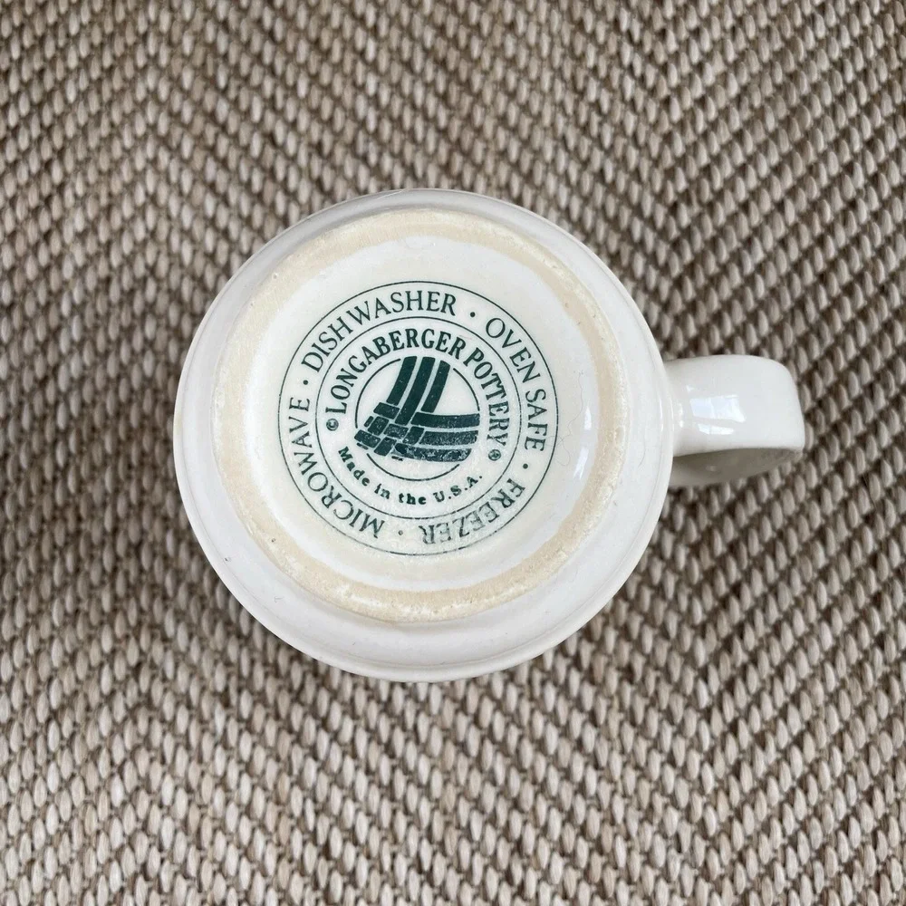 Longaberger Pottery Ivory Woven Traditions Coffee Mug